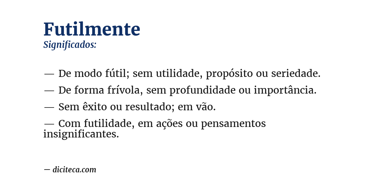 Significado de futilmente