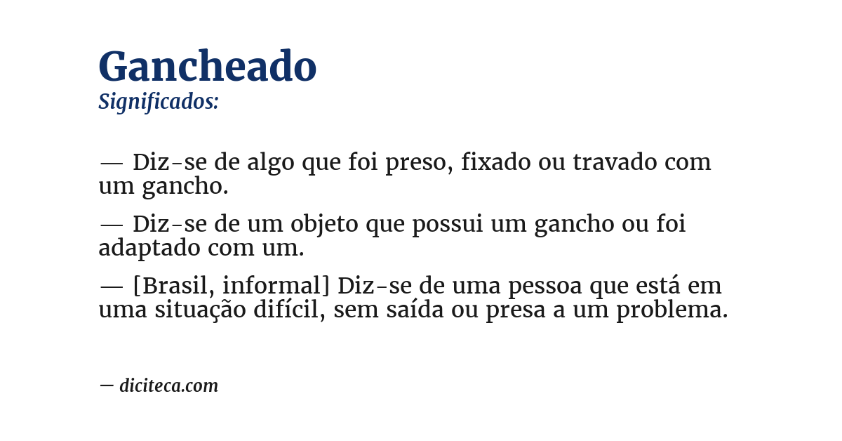 Significado de gancheado