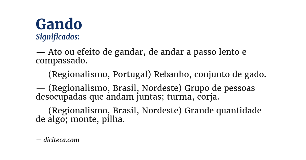 Significado de gando