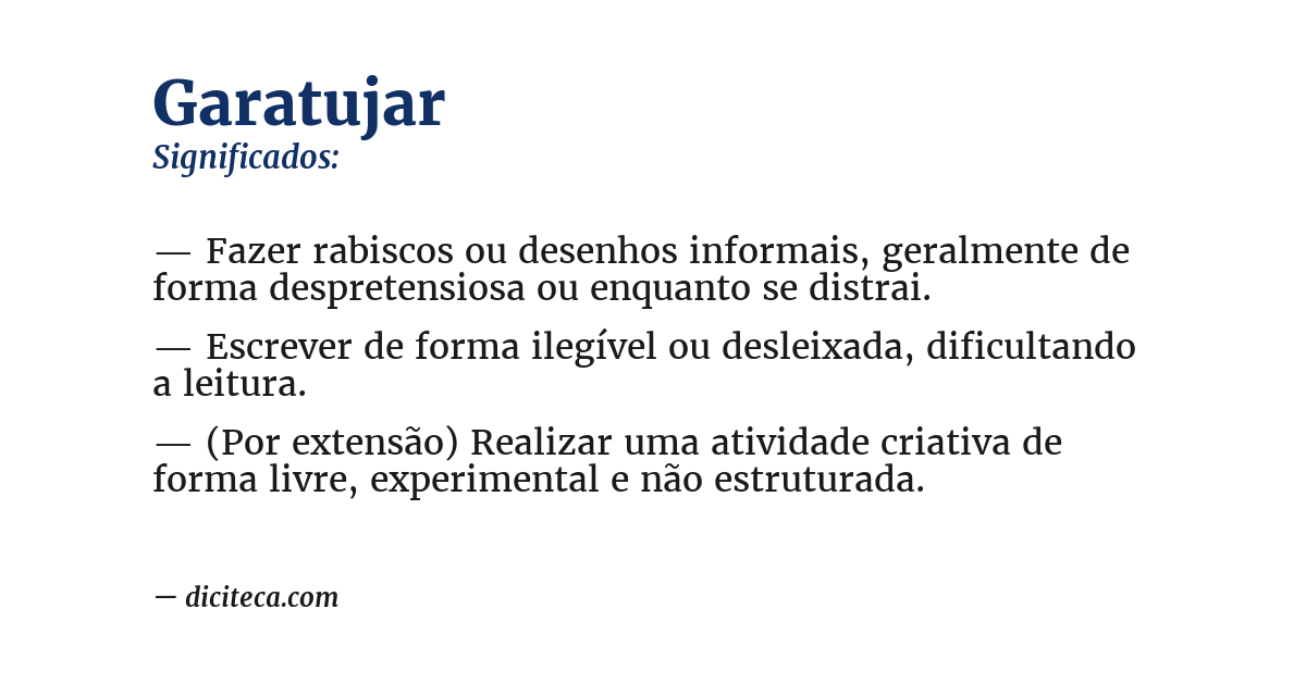 Significado de garatujar