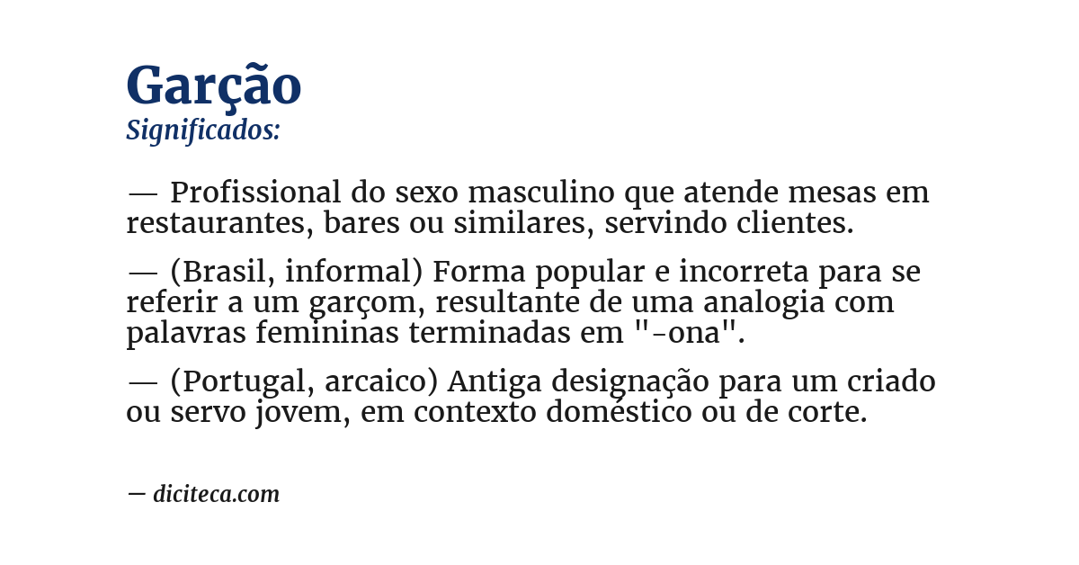 Significado de garção