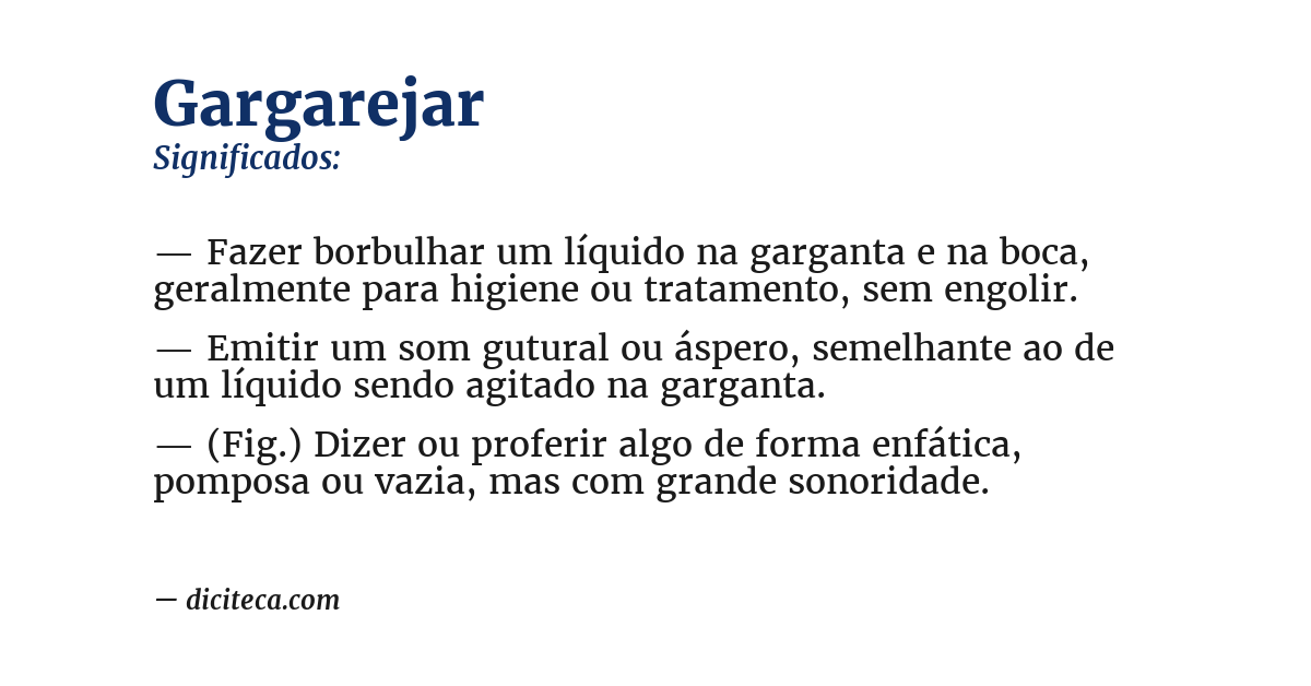 Significado de gargarejar