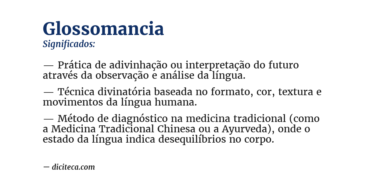 Significado de glossomancia