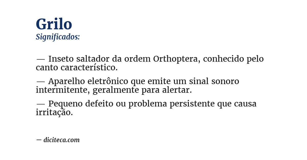 Significado de grilo