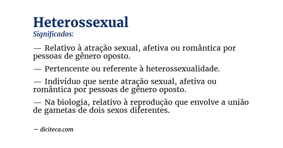 Significado de heterossexual