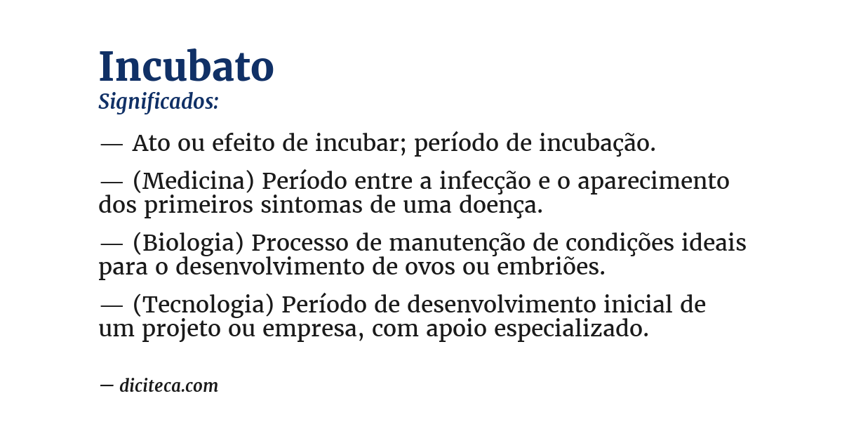 Significado de incubato