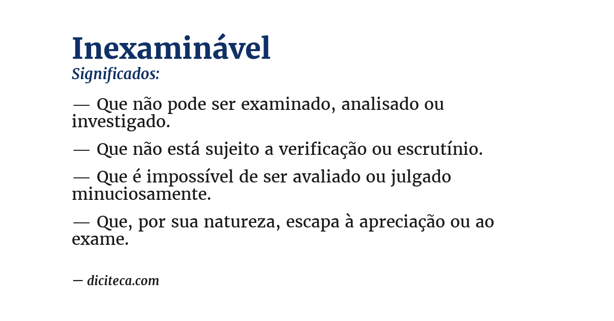Significado de inexaminável