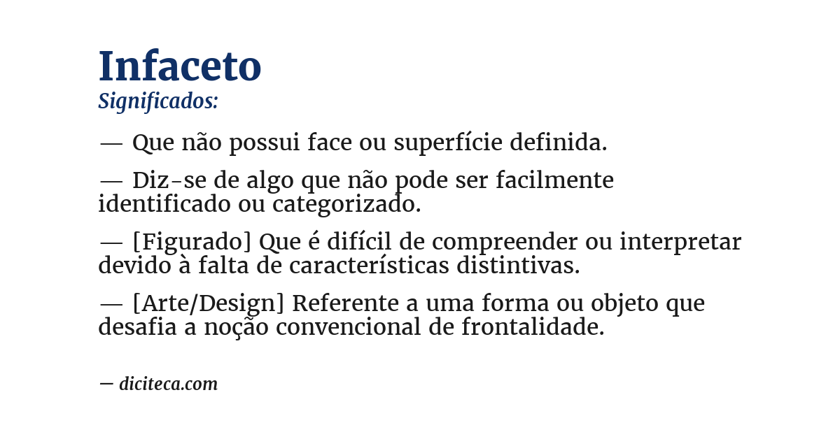 Significado de infaceto