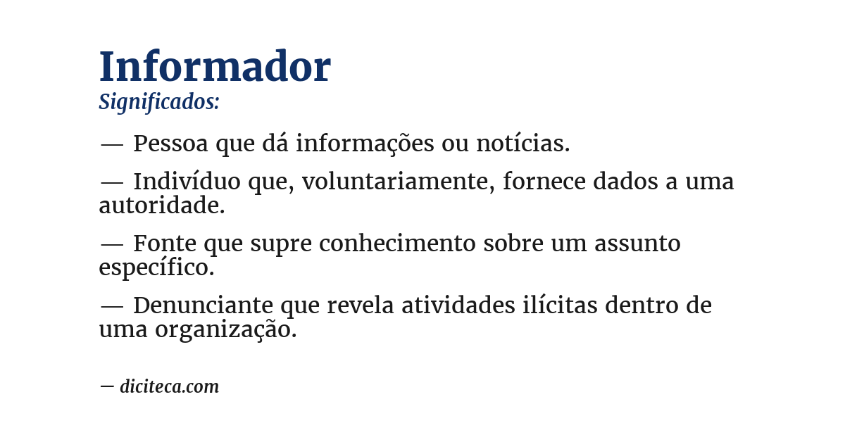 Significado de informador