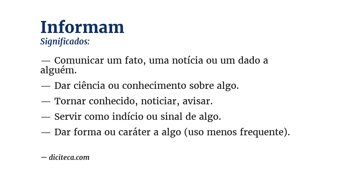 Significado de informam