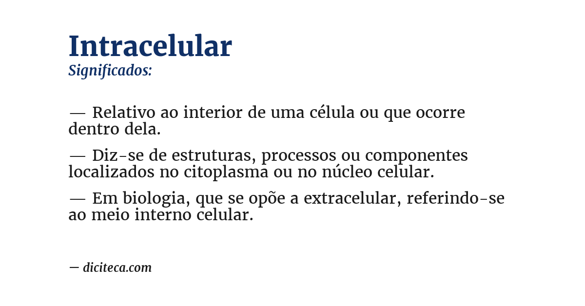 Significado de intracelular