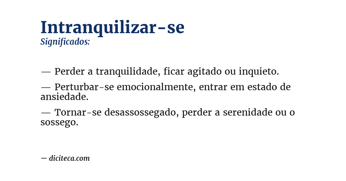 Significado de intranquilizar-se