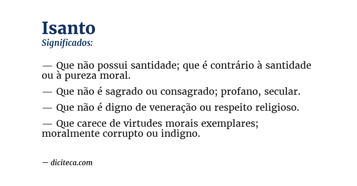 Significado de isanto