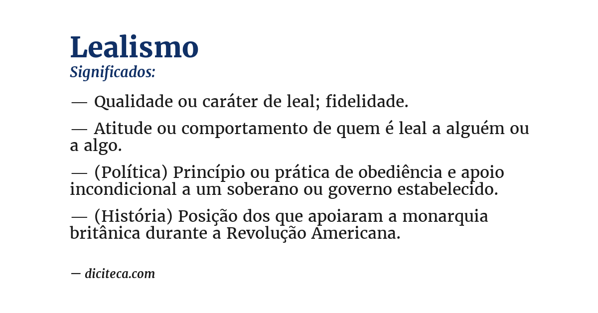 Significado de lealismo