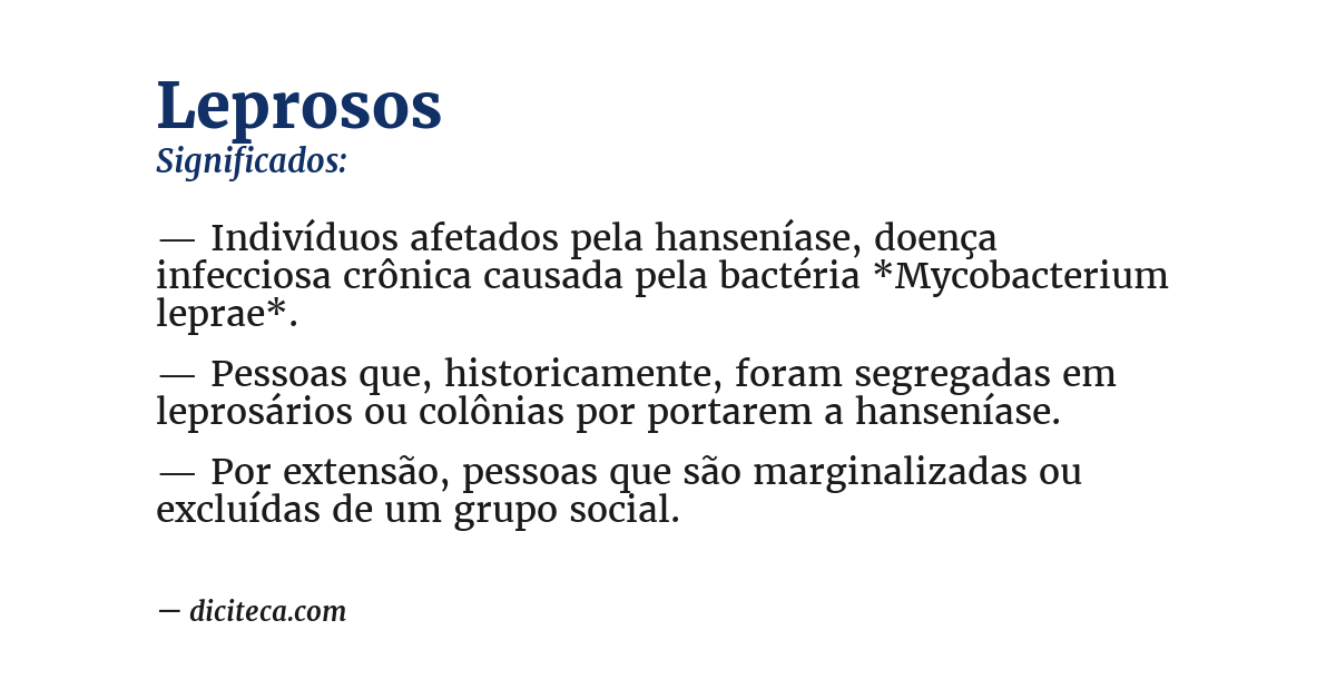 Significado de leprosos