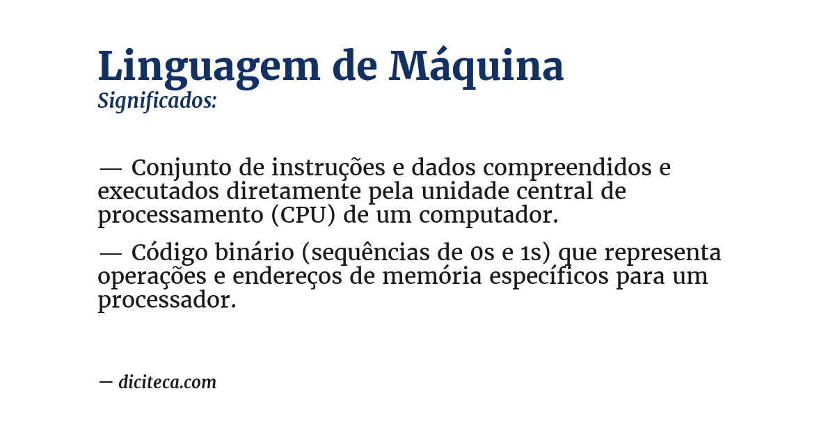 Significado de linguagem de máquina