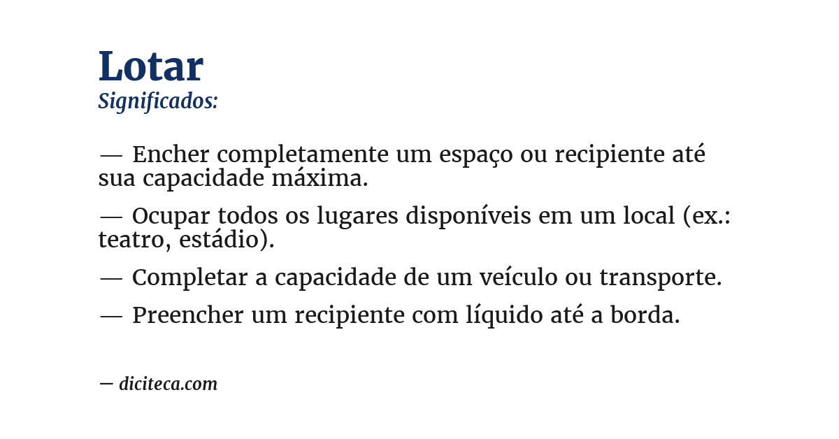 Significado de lotar