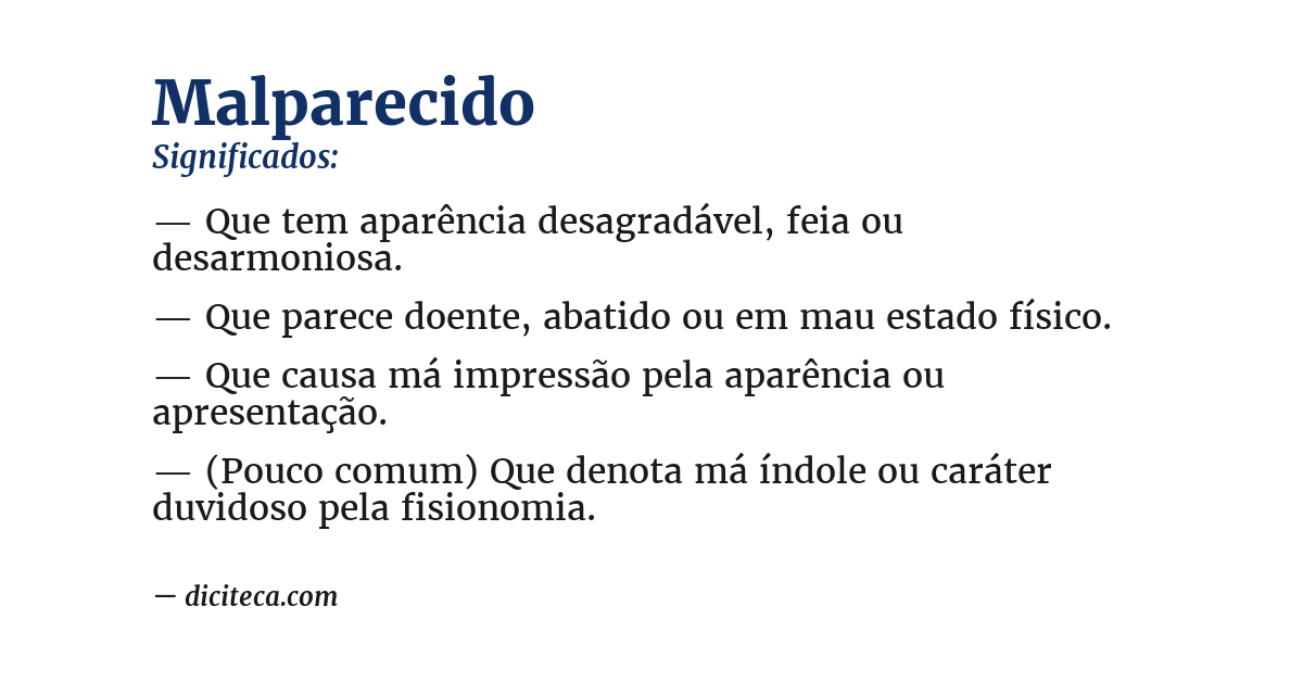 Significado de malparecido