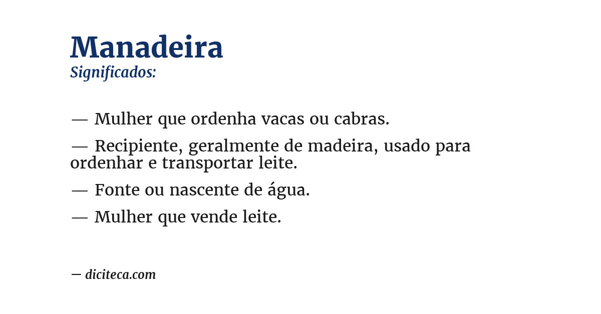Significado de manadeira
