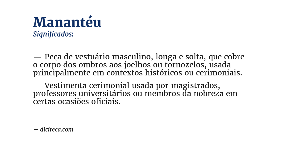 Significado de manantéu