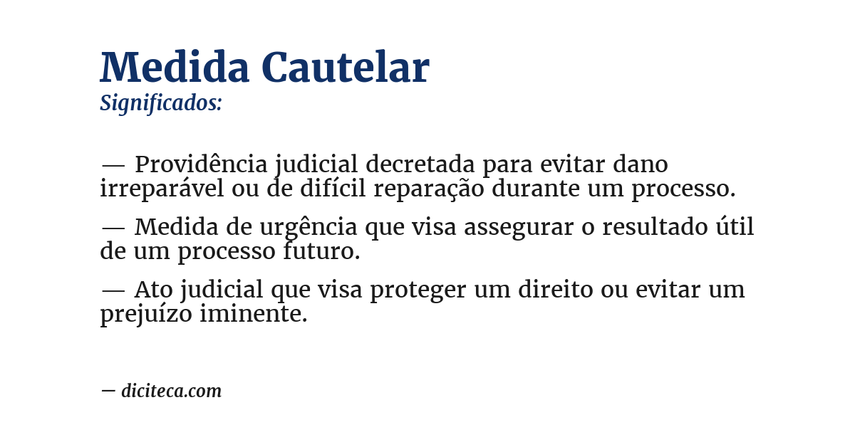 Significado de medida cautelar