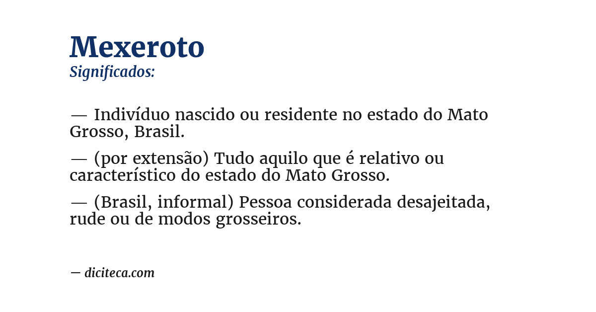 Significado de mexeroto