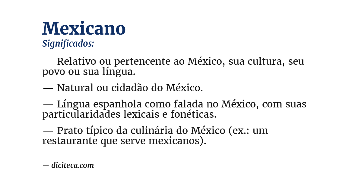 Significado de mexicano
