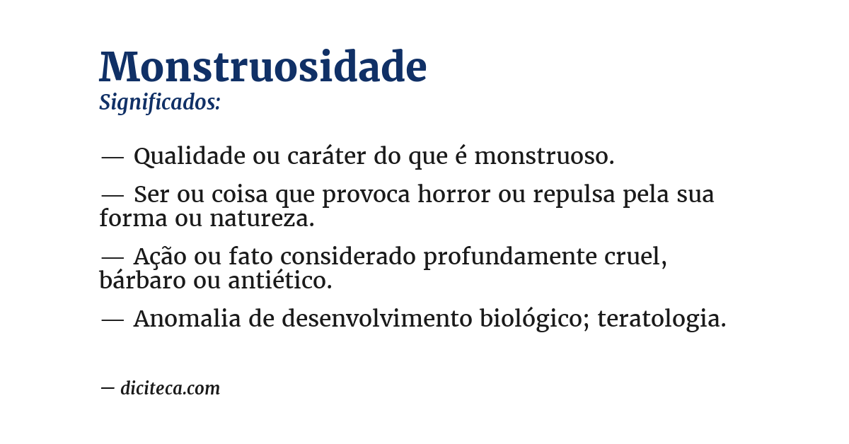 Significado de monstruosidade