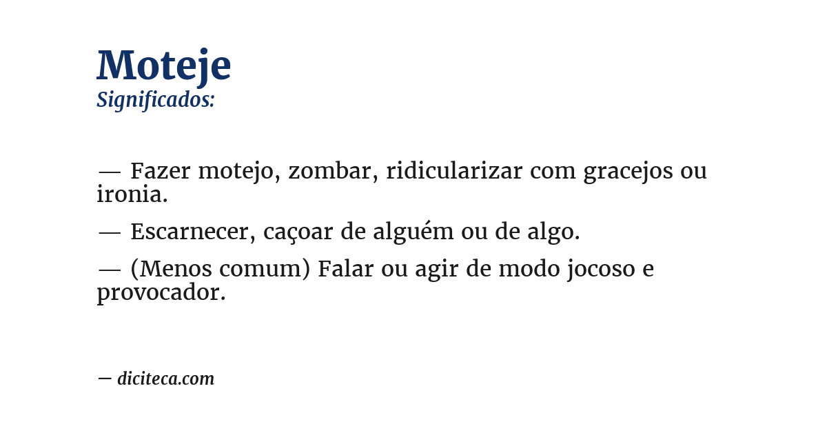 Significado de moteje