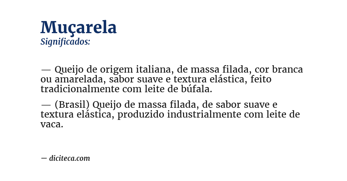 Significado de muçarela