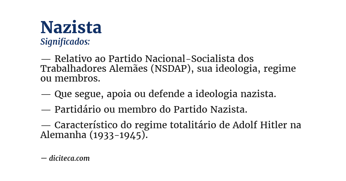 Significado de nazista