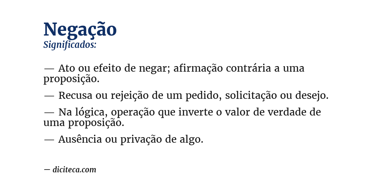 Significado de negação