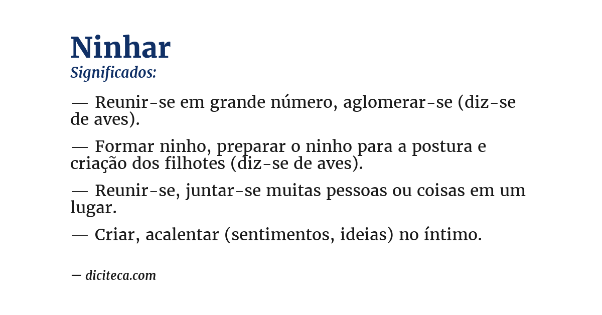 Significado de ninhar