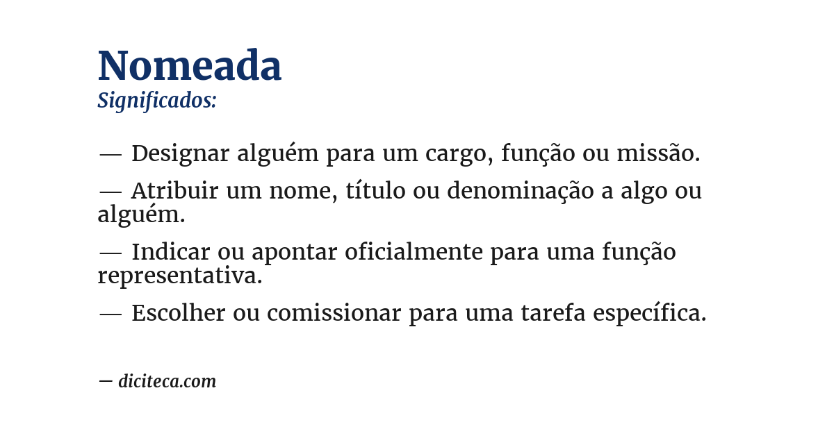 Significado de nomeada