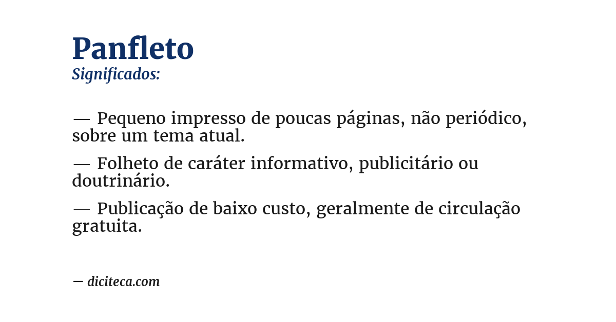 Significado de panfleto