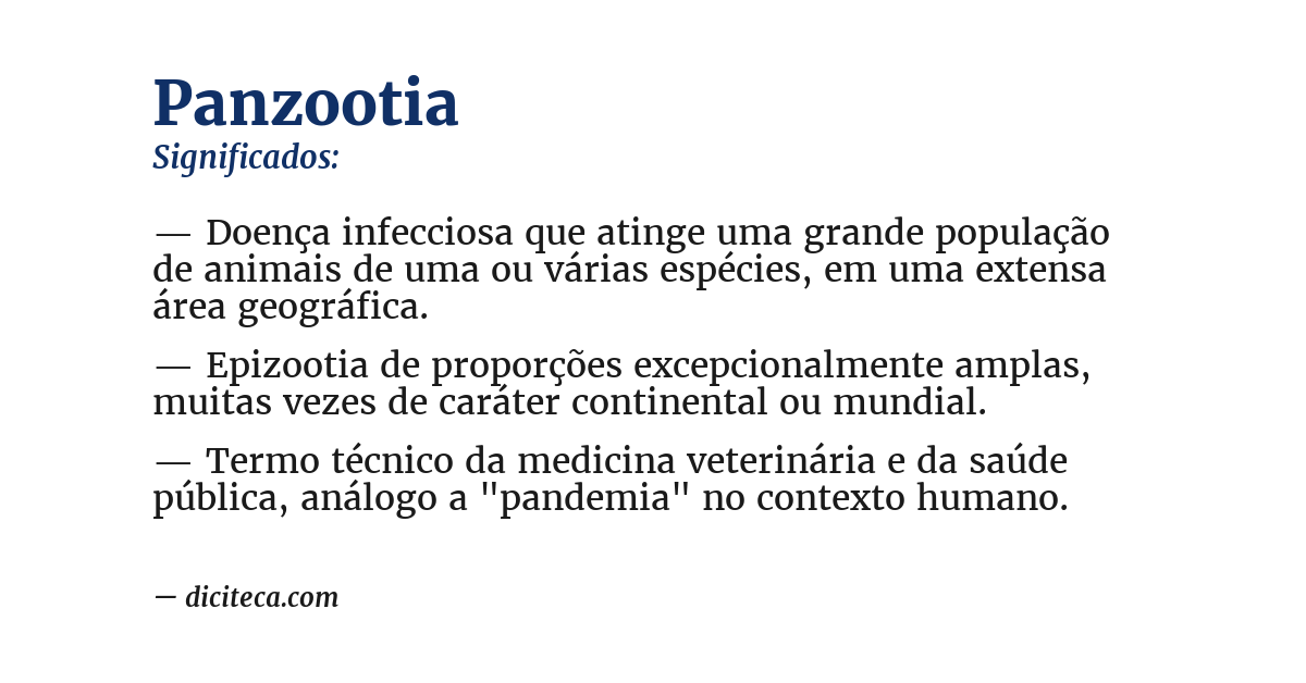 Significado de panzootia