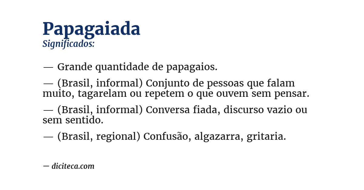 Significado de papagaiada