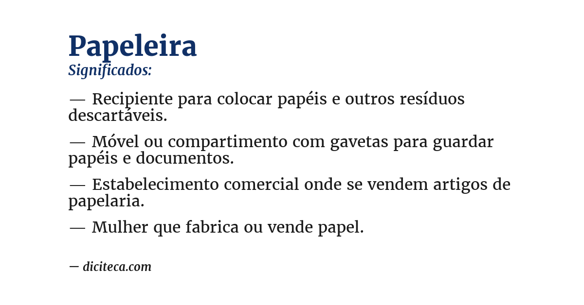 Significado de papeleira