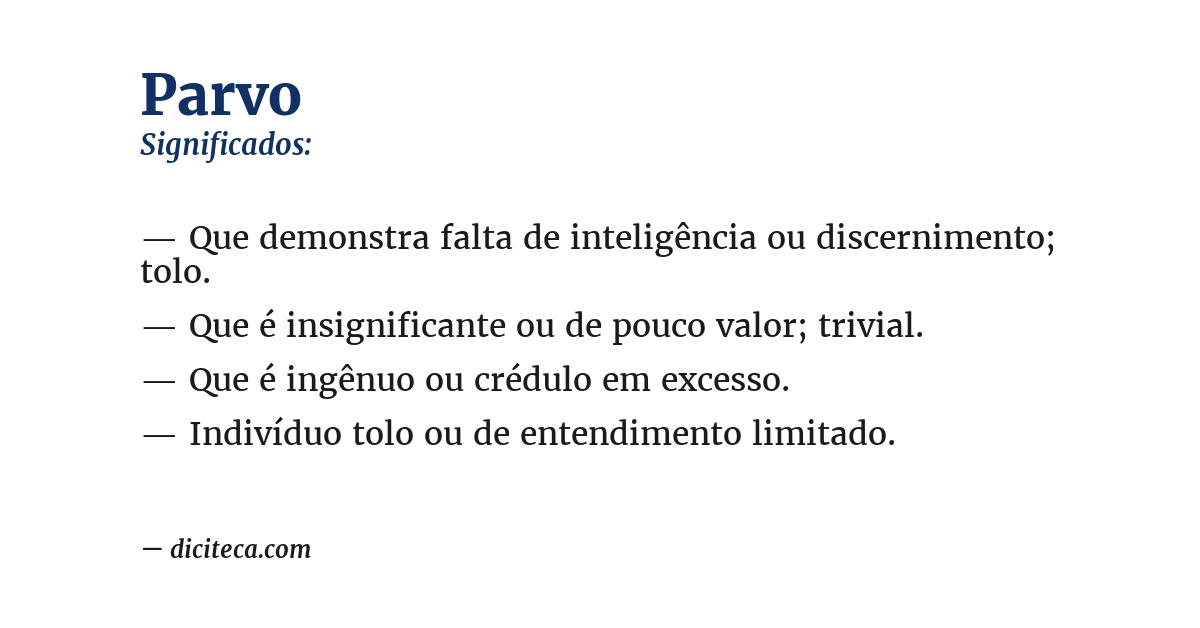 Significado de parvo
