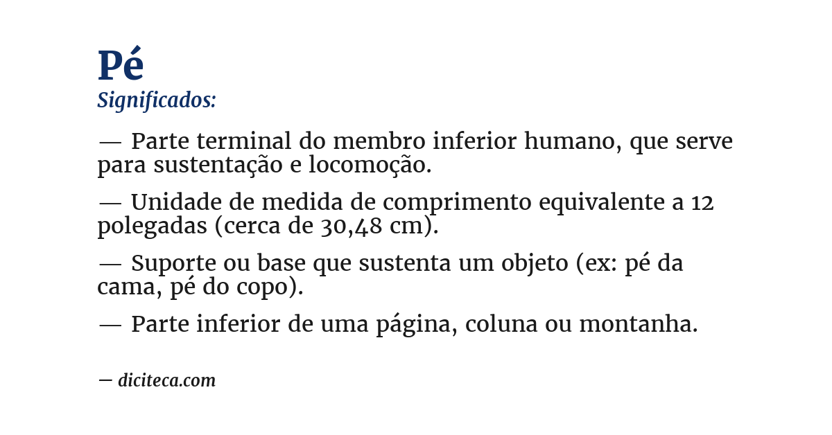 Significado de pé