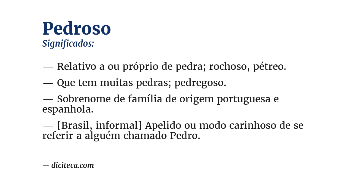 Significado de pedroso