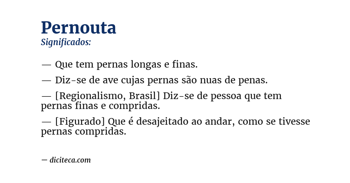 Significado de pernouta