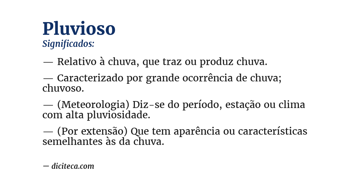 Significado de pluvioso