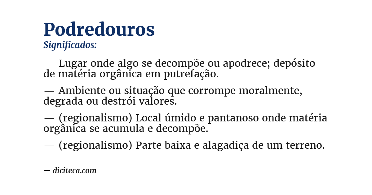 Significado de podredouros