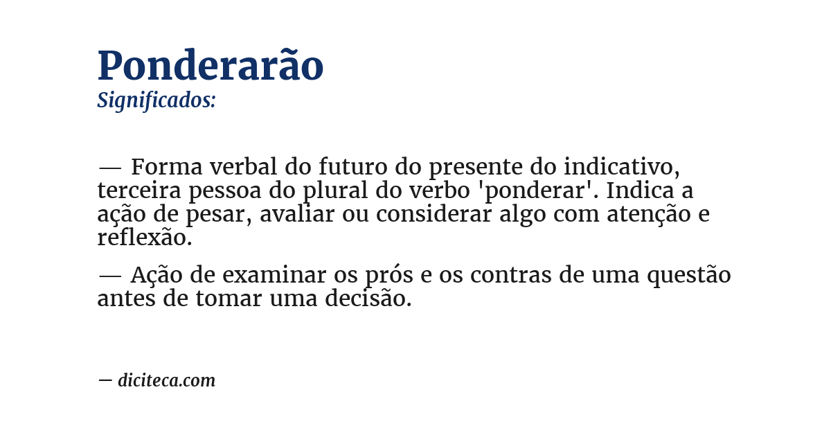 Significado de ponderarão
