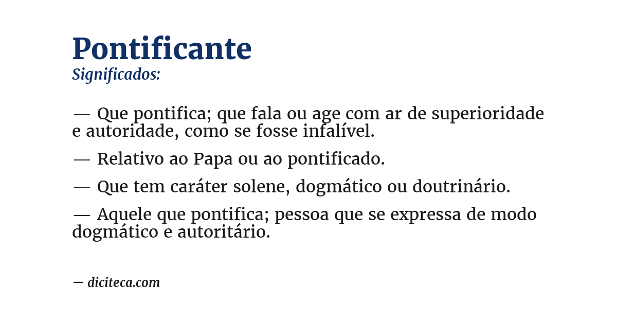 Significado de pontificante