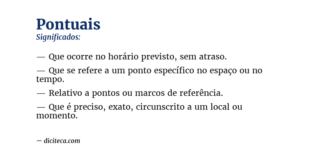 Significado de pontuais