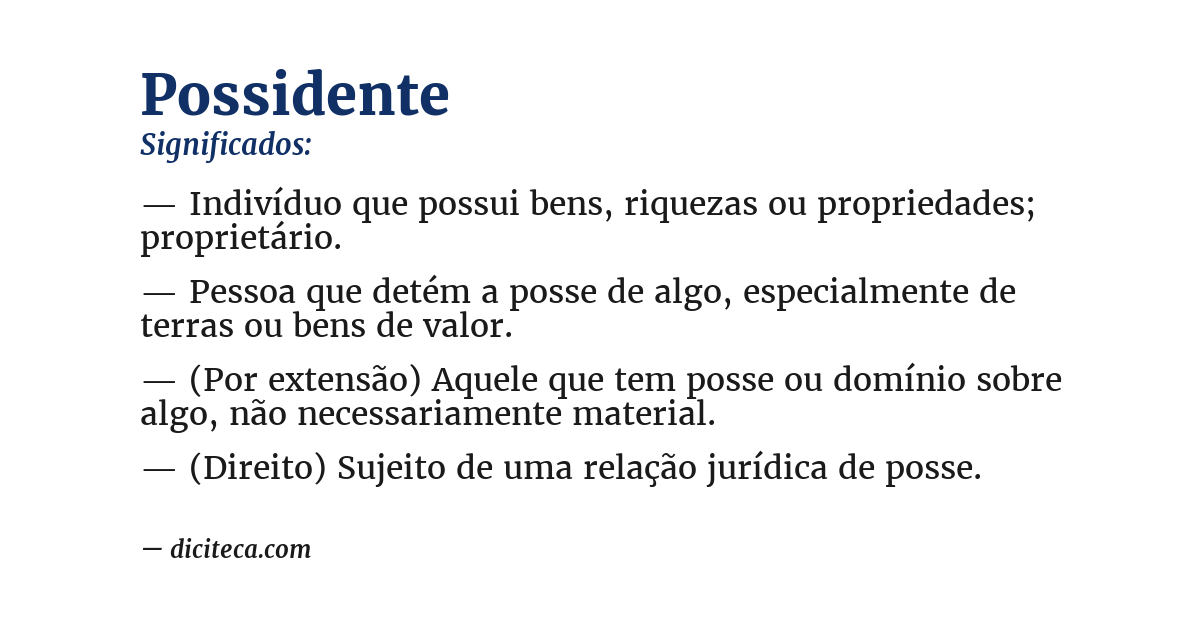 Significado de possidente