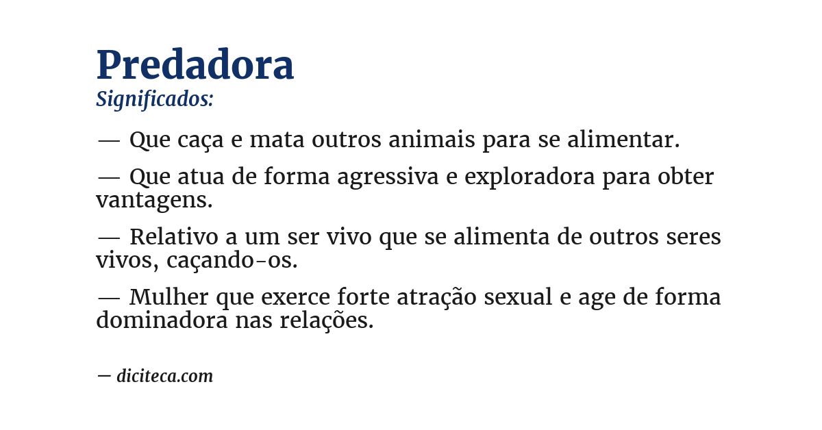 Significado de predadora