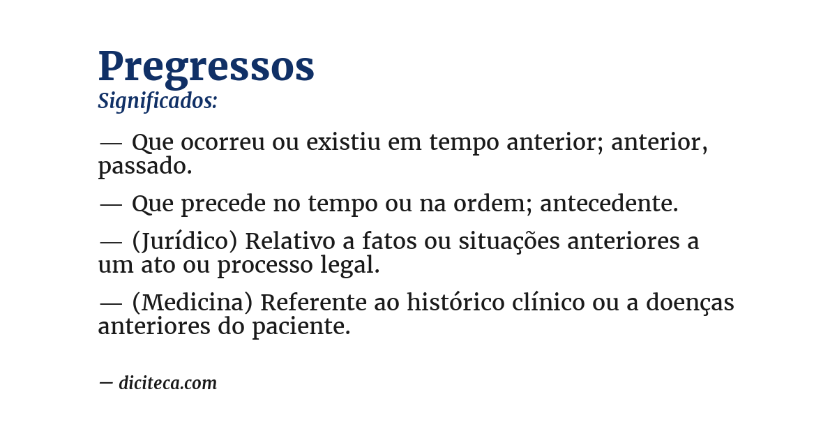 Significado de pregressos